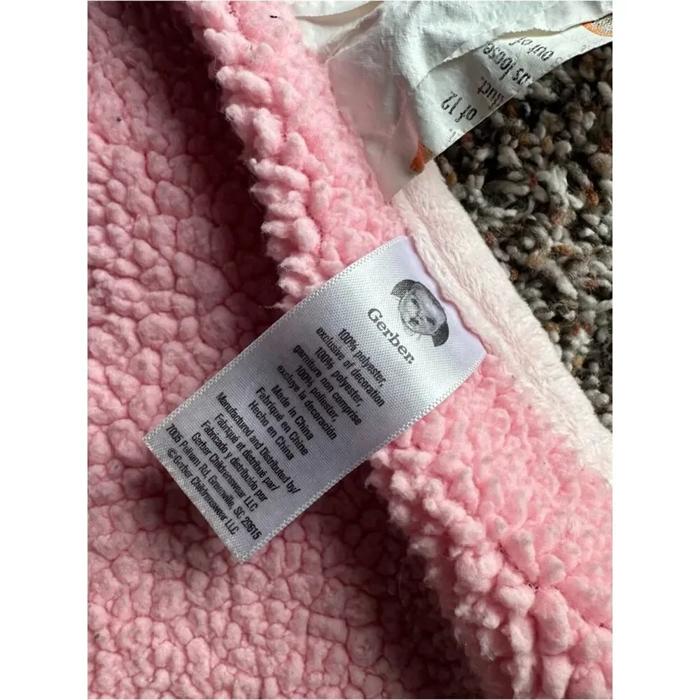 Gerber Baby Blanket with Bunny Applique - Pink Trim